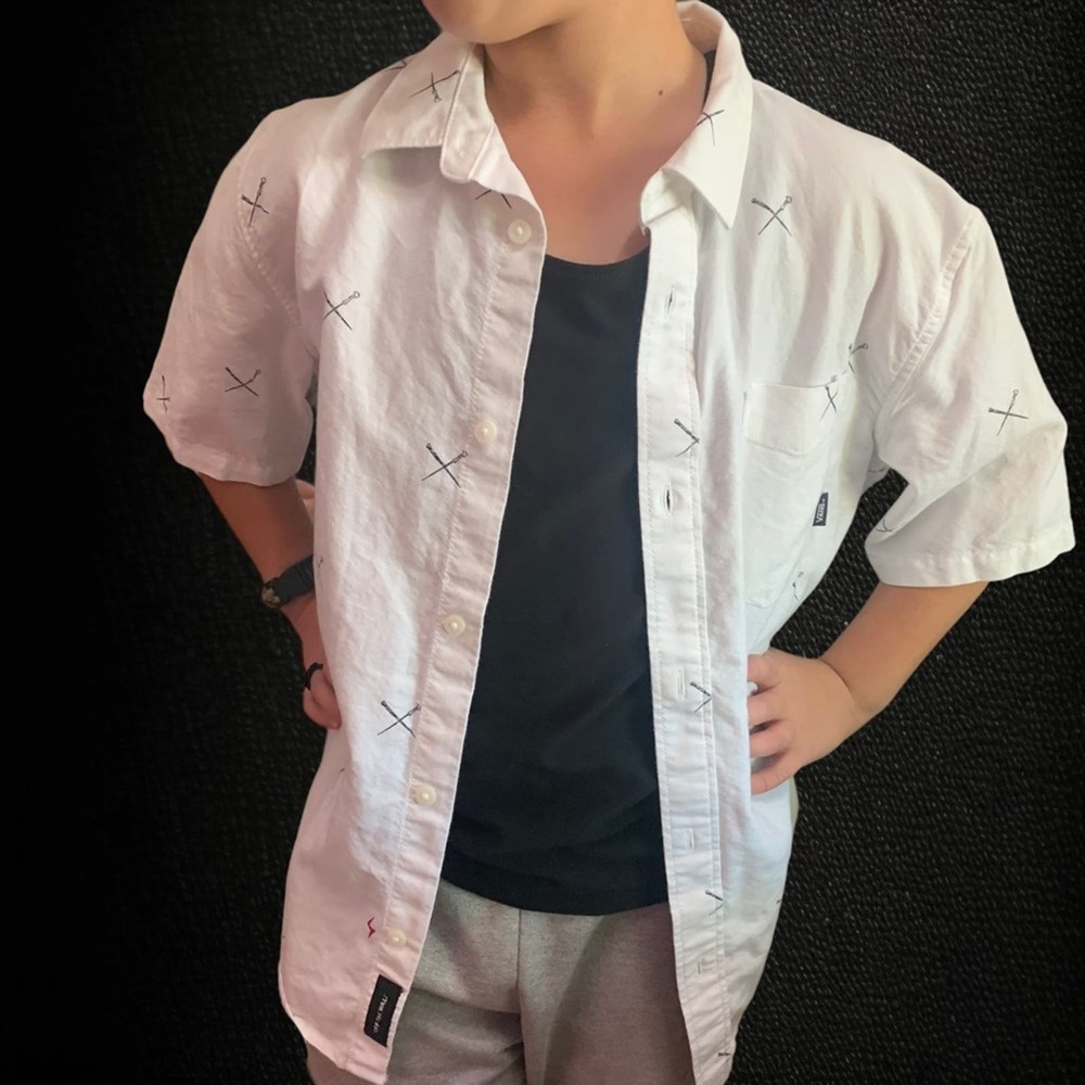 Harry Potter x VANS Shirt | Youth Large Magic Wand Button Up Boys Dress shirt